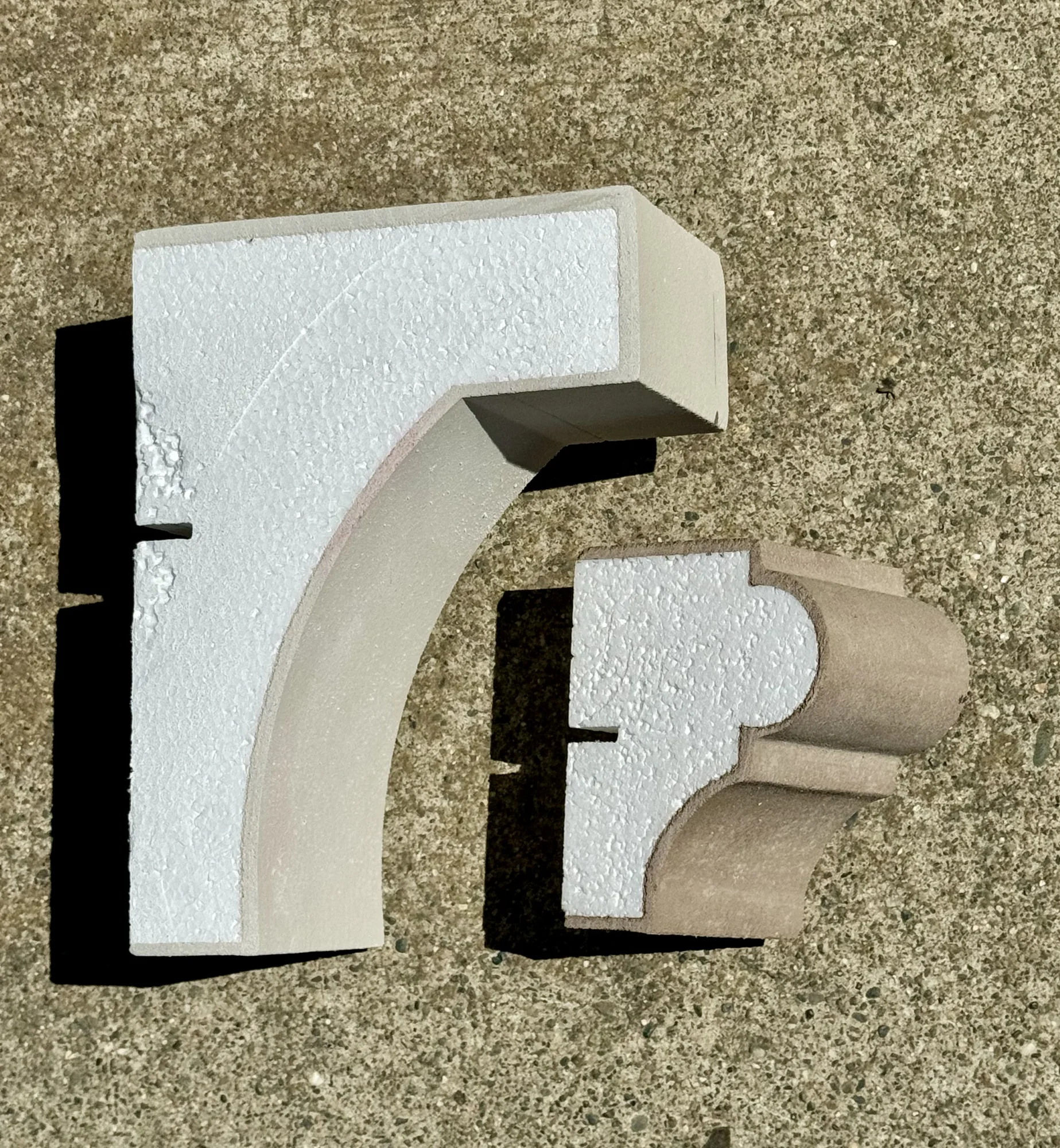 Limelight sample cross-section showing the lightweight core and coated surface
