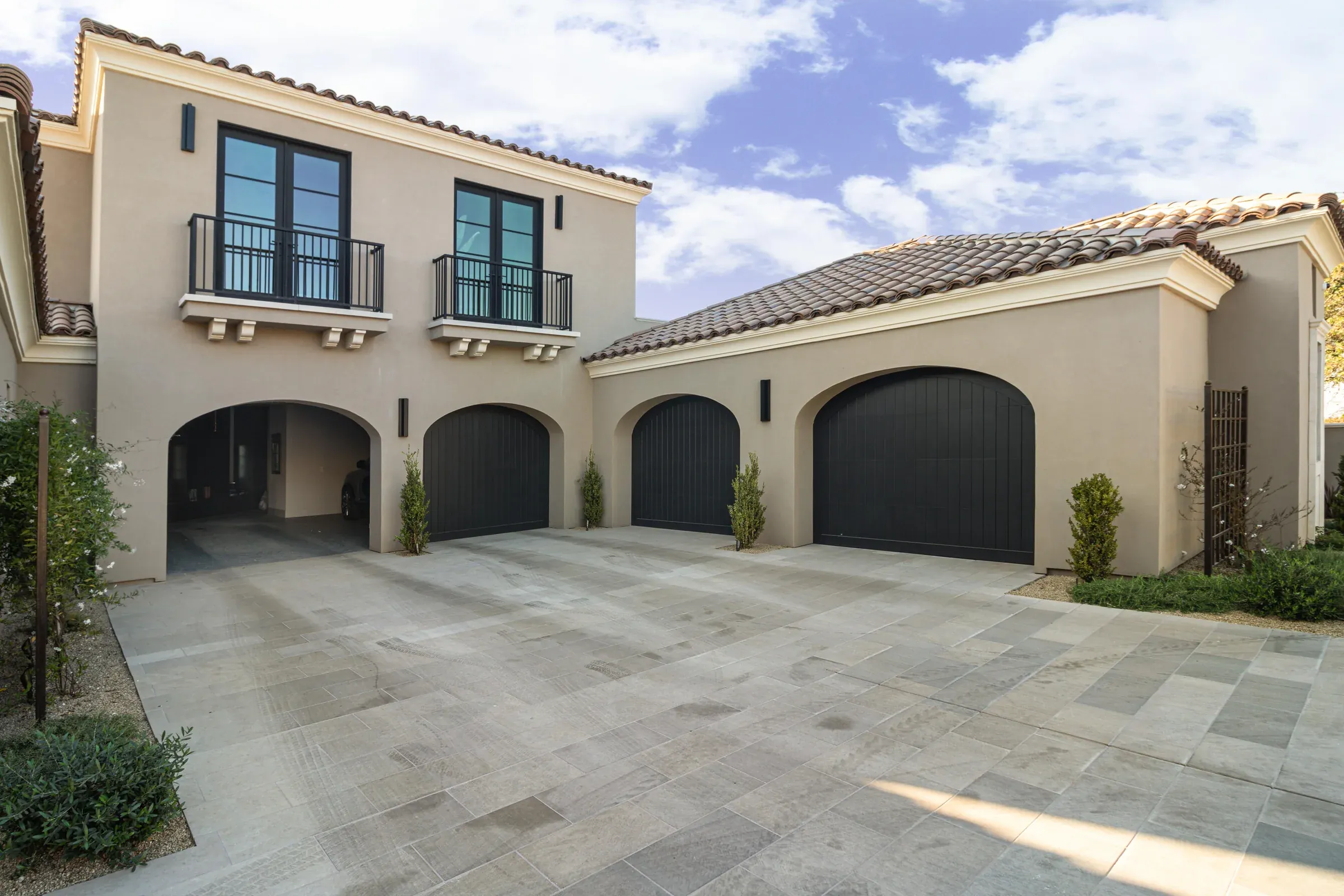 Modular paving across a residential motor court